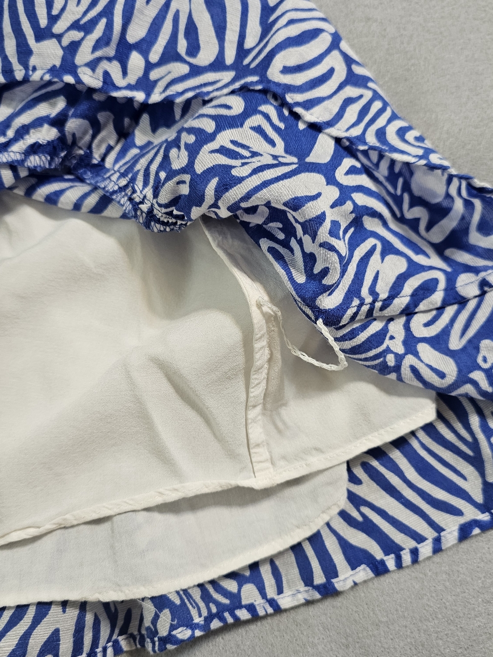 Lilly Pulitzer Blue White Zebra Print Linen Blend Mini Dress Size 6 Boho Preppy - Picture 7 of 10